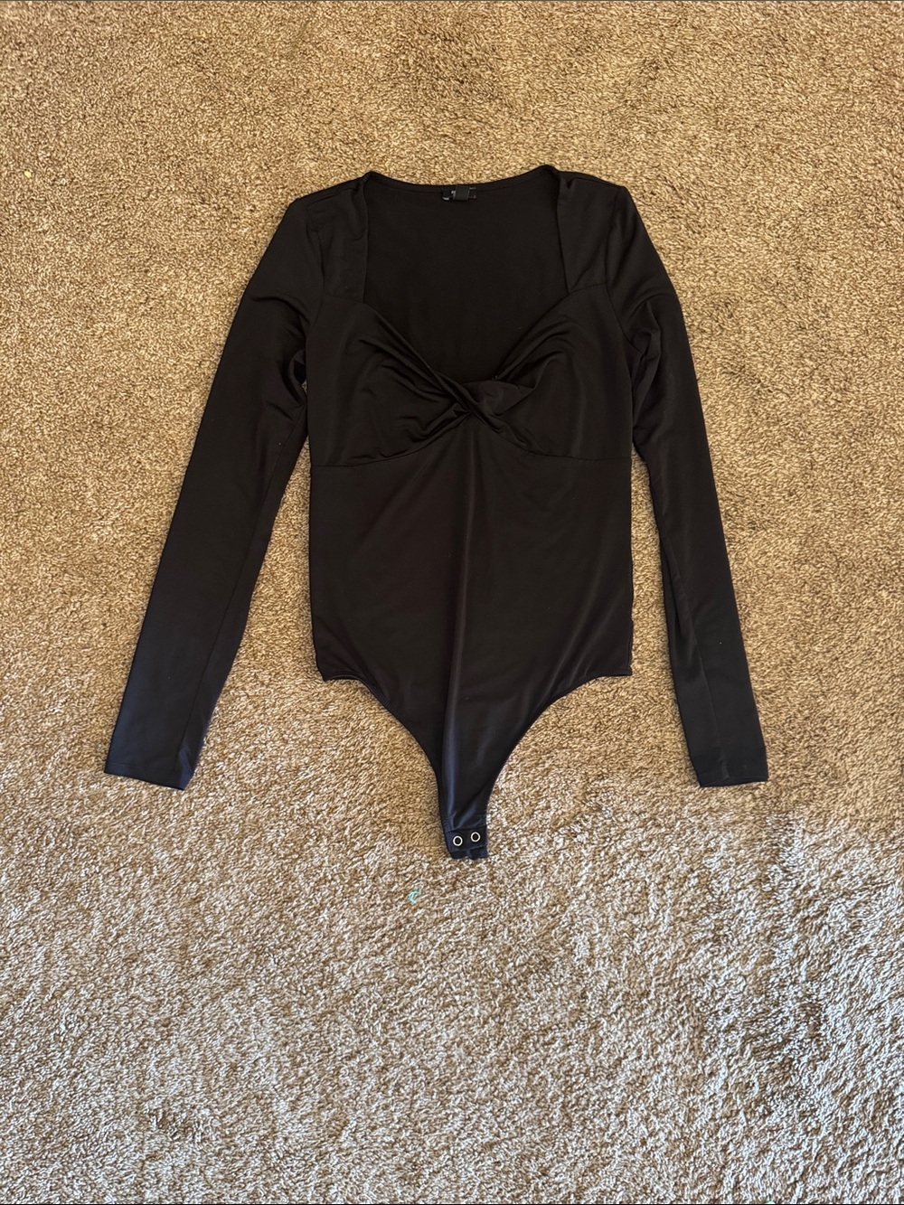 Black Long-Sleeve Women’s One-Piece Bodysuit